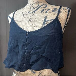 Black Semi-Sheer Crop Tank Top